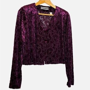 Velvet Burnout Plum Jacket - Women